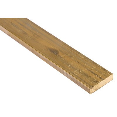 RS PRO Brass Flat Bar, 1in W, 1/4in H, 500mm L
