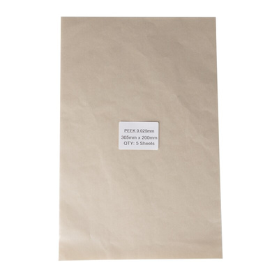 PEEK Plastic Film, 200mm x 305mm x 0.025mm