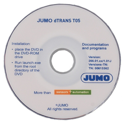 Jumo Software Software for use with dTRANS T05 Programmable 2-Wire Transmitter
