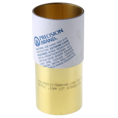 Brass Shim, 2.5m x 150mm x 0.1mm