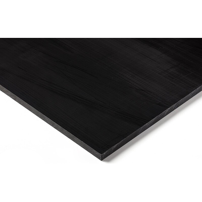 RS PRO Black Plastic Sheet, 500mm x 500mm x 10mm