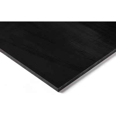 RS PRO Black Plastic Sheet, 500mm x 500mm x 40mm