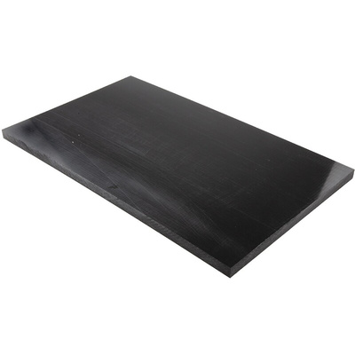 RS PRO Black Plastic Sheet, 500mm x 300mm x 16mm