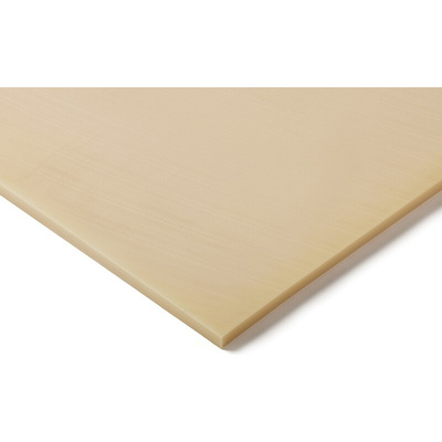 RS PRO Beige Plastic Sheet, 610mm x 305mm x 9.5mm