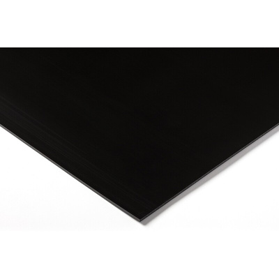 RS PRO Black Plastic Sheet, 1000mm x 500mm x 10mm