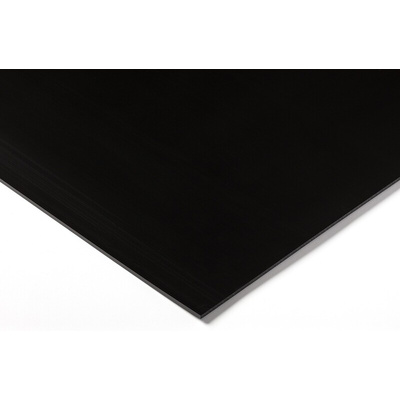 RS PRO Black Plastic Sheet, 500mm x 500mm x 20mm