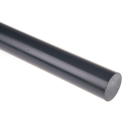 RS PRO Grey Polyvinyl Chloride PVC Rod, 1m x 30mm Diameter