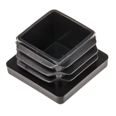 RS PRO Black Square Tube Plug, 25.4mm