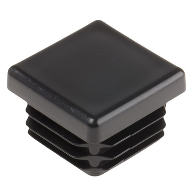 RS PRO Black Square Tube Plug, 25.4mm