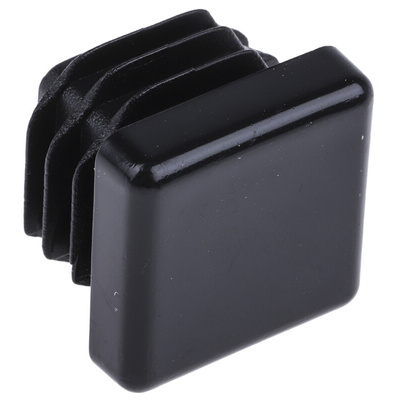 RS PRO Black Square Tube Plug, 20 x 20mm Tube