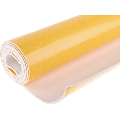 RS PRO White Rubber Sponge Sheet, 1m x 600mm x 1.5mm