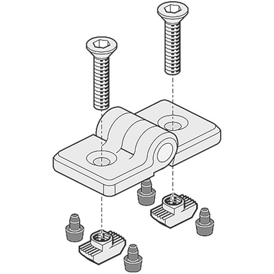 Bosch Rexroth Plastic Door Hinge, Guarding Accessory, 10mm Slot, 40/50 mm Strut Profile