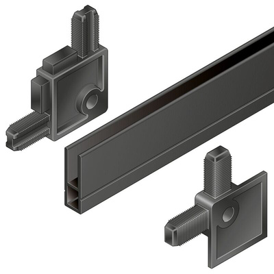 Bosch Rexroth Black Aluminium Panel Strip, 10mm Groove Size, 3m Length