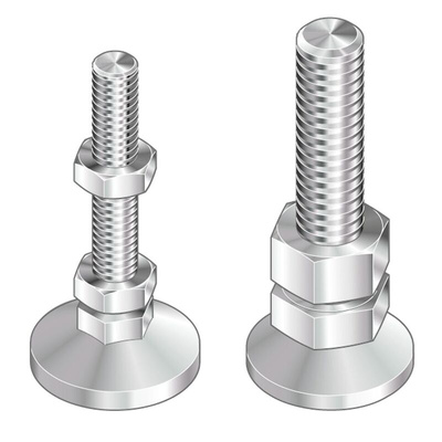 Bosch Rexroth M8 Thread Galvanised Steel Adjustable Foot, 10mm Groove