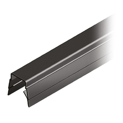 RS PRO Black PP Cover Strip, 8mm Groove Size, 2m Length