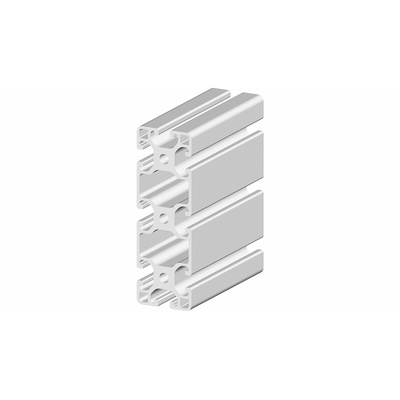 RS PRO Silver Aluminium Profile Strut, 120 x 40 mm, 8mm Groove, 3000mm Length