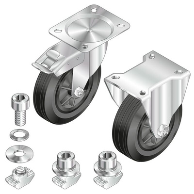 Bosch Rexroth Rubber Trestle Wheel, 10mm Groove