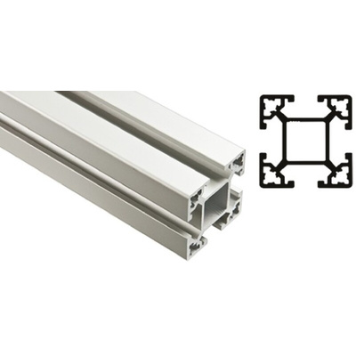 FlexLink Silver Aluminium Profile Strut, 44 x 44 mm, 11mm Groove, 2000mm Length, Series XC