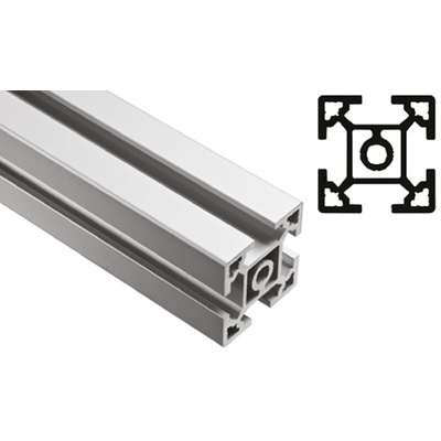 FlexLink Silver Aluminium Profile Strut, 44 x 44 mm, 11mm Groove, 2000mm Length, Series XC
