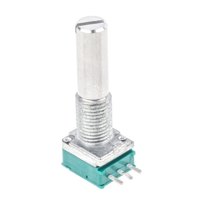 Alps Alpine Rotary Carbon Film Potentiometer with an 6 mm Dia. Shaft - 10kΩ, ±20%, 0.05W Power Rating, Linear, Panel