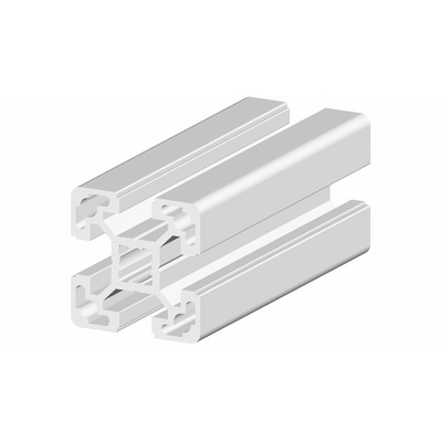 RS PRO Silver Aluminium, Anodized Profile Strut, 40 x 40 mm, 10mm Groove, 3m Length