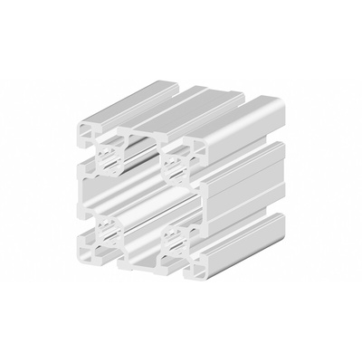 RS PRO Silver Aluminium, Anodized Profile Strut, 90 x 90 mm, 10mm Groove, 3m Length