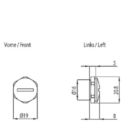 Siemens Round Tube Plug, M16 M16 Strut Profile