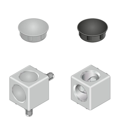 Bosch Rexroth Black PP Cover Cap, 8mm Groove