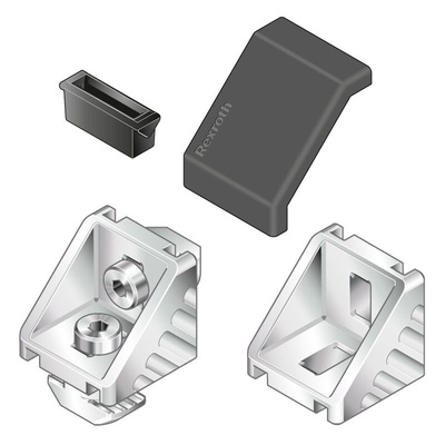 Bosch Rexroth Black Polypropylene Angle Bracket Cap, 30 mm Strut Profile, 8mm Groove