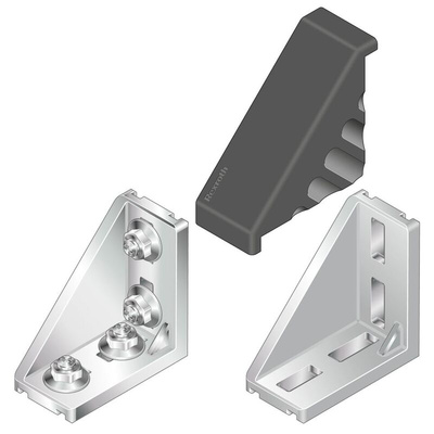 Bosch Rexroth Black Polypropylene Angle Bracket Cap, 40 x 80 mm Strut Profile, 10mm Groove