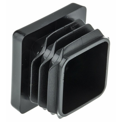 RS PRO Black Square Tube Plug, 25mm