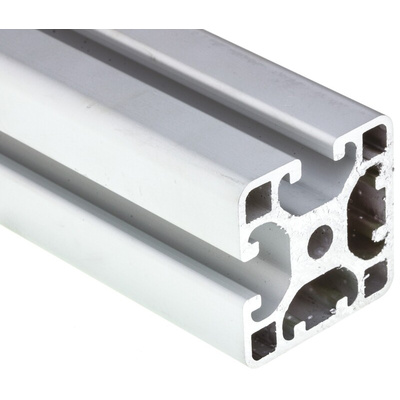 RS PRO Silver Aluminium Profile Strut, 40 x 40 mm, 8mm Groove, 2000mm Length