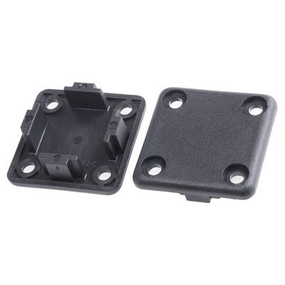 RS PRO Black End Cap, 40 x 40 mm Strut Profile, 8mm Groove