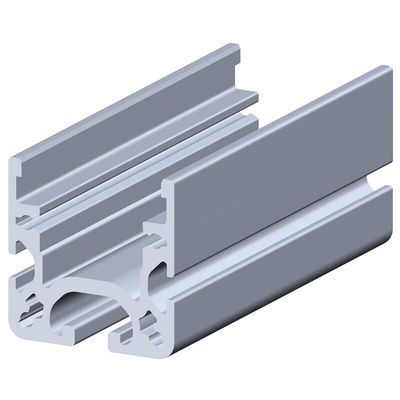 RS PRO Silver Aluminium Roller Guide Rail, 40 x 40 mm, 5mm Groove
