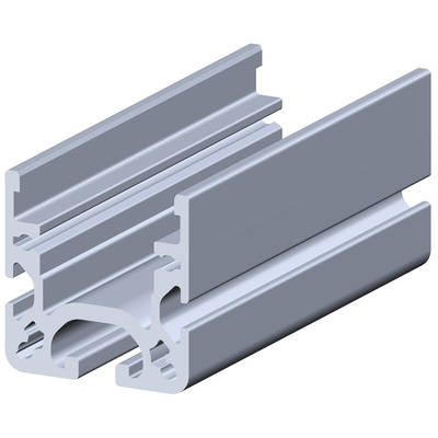 RS PRO Silver Aluminium Roller Guide Rail, 40 x 40 mm, 5mm Groove