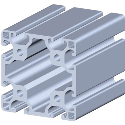RS PRO Silver Aluminium Profile Strut, 80 x 80 mm, 8mm Groove, 3000mm Length