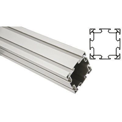 FlexLink Silver Aluminium Profile Strut, 88 x 88 mm, 11mm Groove, 1000mm Length, Series XC