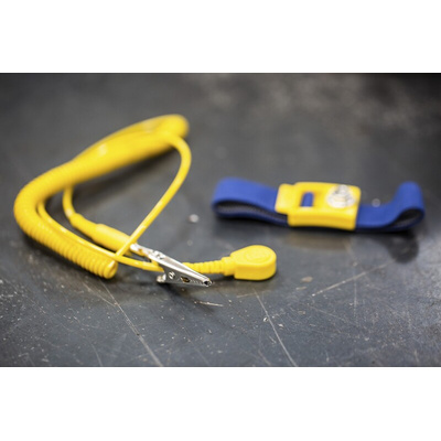 RS PRO ESD Grounding Wrist Strap & Cord Set With 10 mm Socket, 10 mm Stud