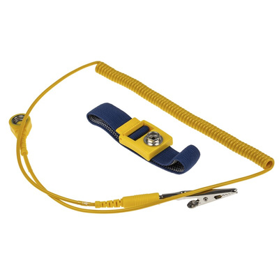 RS PRO ESD Grounding Wrist Strap & Cord Set With 10 mm Socket, 10 mm Stud