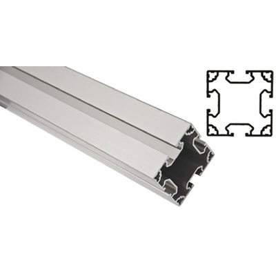 FlexLink Silver Aluminium Profile Strut, 64 x 64 mm, 11mm Groove, 1000mm Length, Series XC