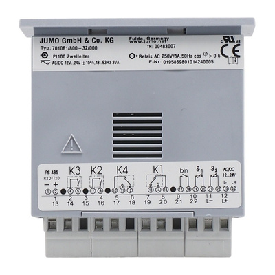 Jumo eTRON M100 On/Off Temperature Controller, 76 x 36mm, RTD Input, 12 → 24 V ac/dc Supply