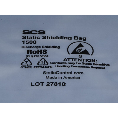 SCS Static Shielding Bag 152mm(W)x 254mm(L)