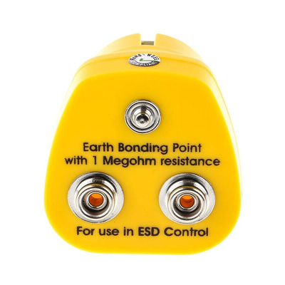 RS PRO ESD Earth Bonding Plug With 10mm Stud x 2 4mm Socket