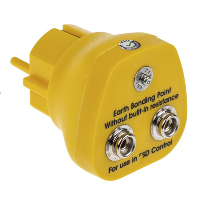 RS PRO ESD Earth Bonding Plug With 10mm Stud x 2 4mm Socket