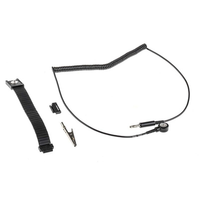 RS PRO ESD Grounding Wrist Strap & Cord Set With 4 mm Stud