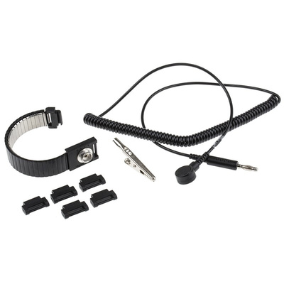 RS PRO ESD Grounding Wrist Strap & Cord Set With 10 mm Socket, 10 mm Stud