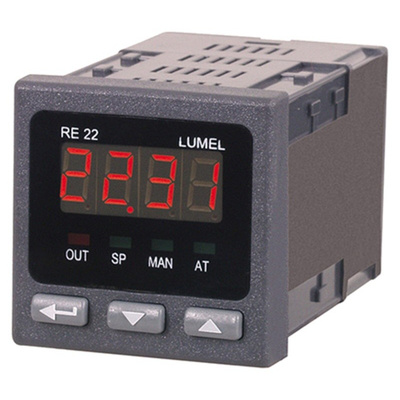 Lumel RE22 Panel Mount PID Temperature Controller, 48 x 48mm, 1 Output Relay, 110 V Supply Voltage PID Controller