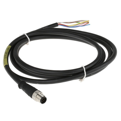 Brad Straight M12 to Unterminated Cable assembly, 8 Core 2m Cable