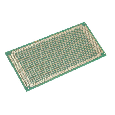 RS PRO Double Sided Matrix Board FR4 1.02mm Holes, 2.54 x 2.54mm Pitch, 220 x 100mm