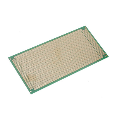 RS PRO Double Sided Matrix Board FR4 1.02mm Holes, 2.54 x 2.54mm Pitch, 220 x 100mm